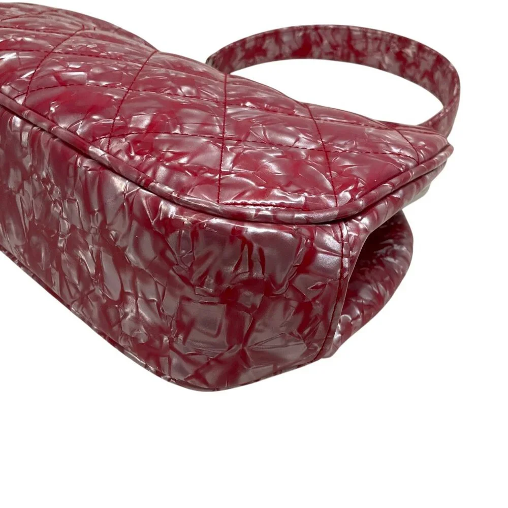 Chanel Pink Patent Leather Holographic Matelasse Satchel